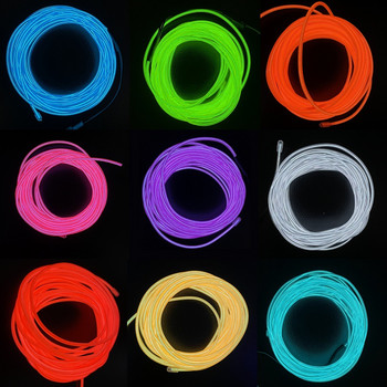 Ευέλικτο φωτιστικό νέον 1M/3M/5M EL Wire Led Neon Dance Party Atmosphere Decor Lamp RopeTube Αδιάβροχο πολύχρωμο Led Strip 3V