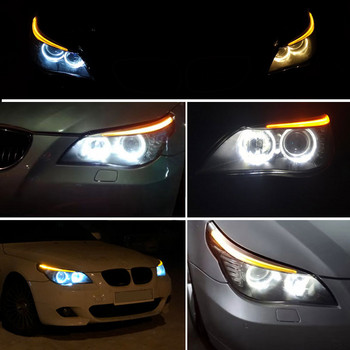 2*Angel Eyes LED габаритни светлини без грешка за BMW 5-Series E60 E61 LCI Халогенни фарове Halo Ring Комплект крушки Автомобилни фарове