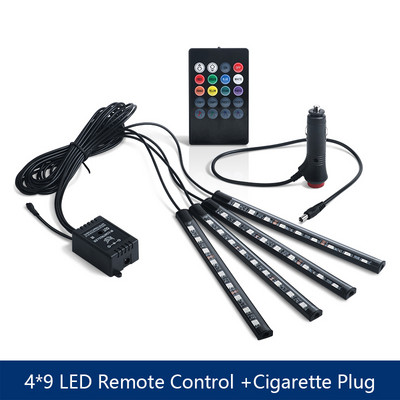6 în 1 RGB LED atmosferă Kit de lumină ambientală pentru interiorul mașinii Benzi de fibră optică Lumină prin control aplicație Muzică DIY Bandă de fibră optică de 6M