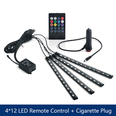 6 în 1 RGB LED atmosferă Kit de lumină ambientală pentru interiorul mașinii Benzi de fibră optică Lumină prin control aplicație Muzică DIY Bandă de fibră optică de 6M