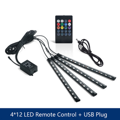 6 în 1 RGB LED atmosferă Kit de lumină ambientală pentru interiorul mașinii Benzi de fibră optică Lumină prin control aplicație Muzică DIY Bandă de fibră optică de 6M
