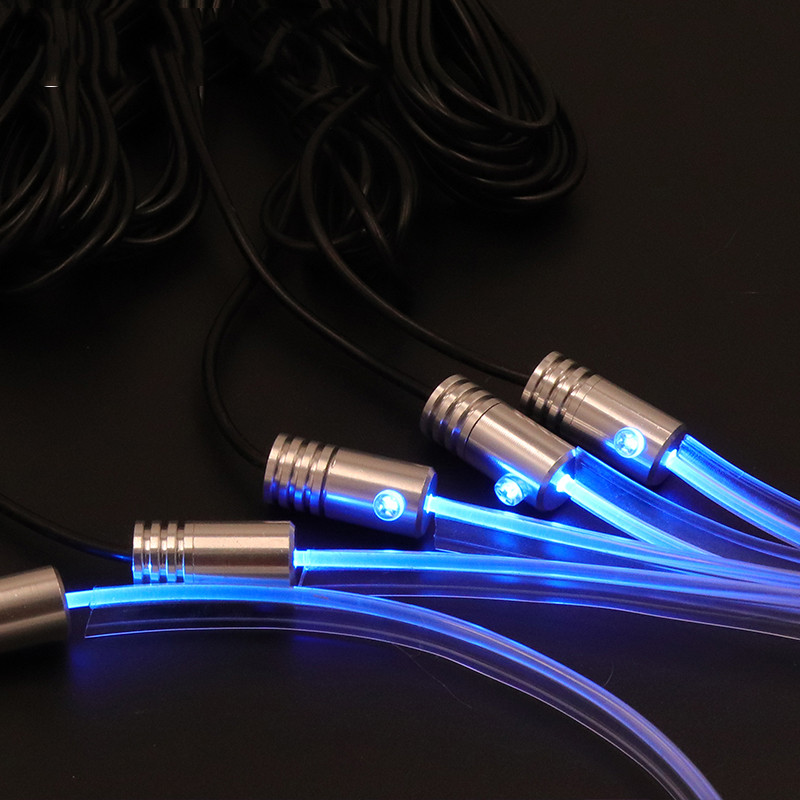 6 în 1 RGB LED atmosferă Kit de lumină ambientală pentru interiorul mașinii Benzi de fibră optică Lumină prin control aplicație Muzică DIY Bandă de fibră optică de 6M