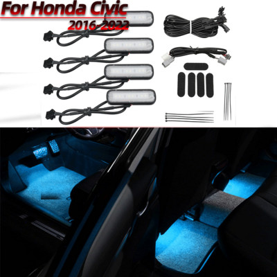 Pentru Honda Civic 10th 2016-2020 Auto Interior Lumină atmosferă Telecomandă Colorată Lampă pentru picioare Lampă de decorare Accesorii auto