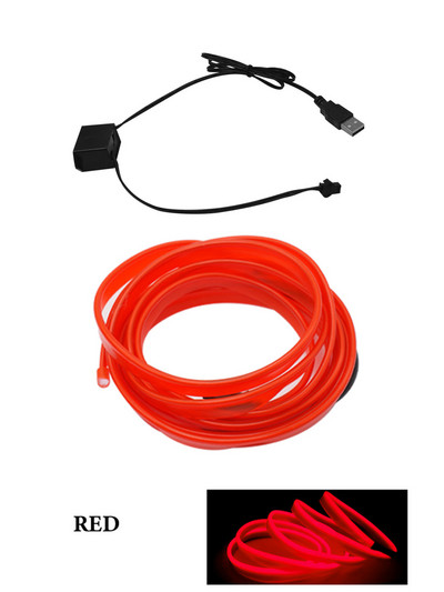 1/2/3/4/5M LED Εσωτερικού Φωτισμού Αυτοκινήτου Λωρίδα Ευέλικτη Αυτόματη Ατμόσφαιρα για Αξεσουάρ εσωτερικής διακόσμησης με τροφοδοσία USB