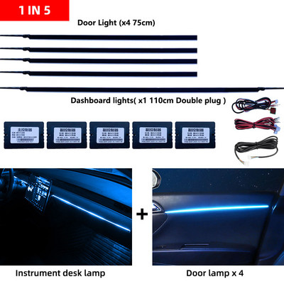 6in1 LED-auto ümbritseva valguse RBG 64 värviline sisemus akrüülriba taustvalgustuse juhik Dekoratsioon atmosfäärilambi juht Fiiberoptiline