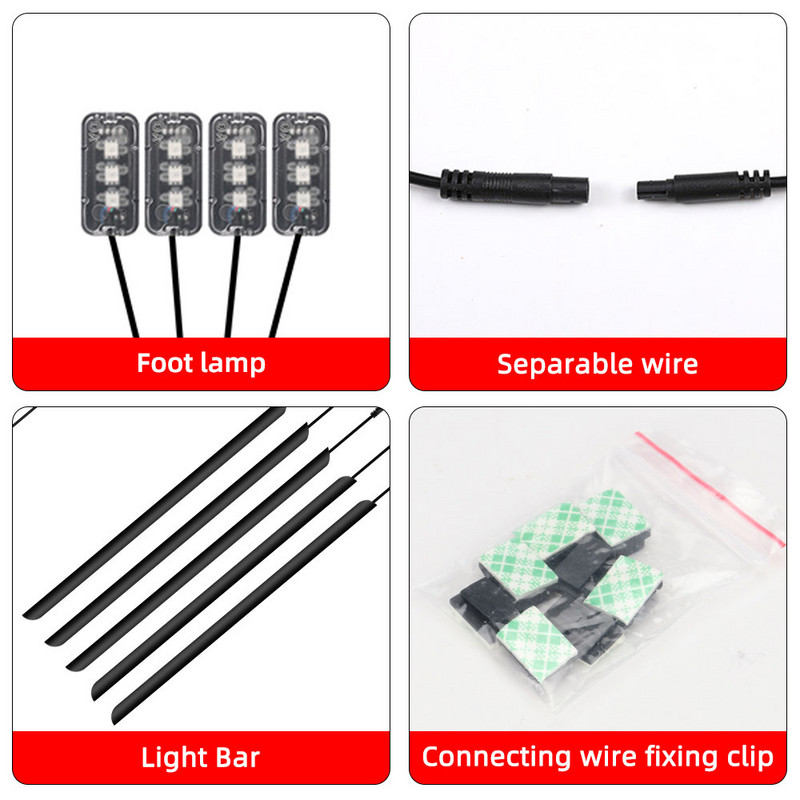 6in1 LED-auto ümbritseva valguse RBG 64 värviline sisemus akrüülriba taustvalgustuse juhik Dekoratsioon atmosfäärilambi juht Fiiberoptiline