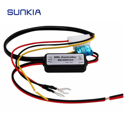 1PCS SUNKIA Car LED Daytime Running Light Relay Harness Dimmer On/Off 12-18V 5A Auto DRL Controller Fog Light Controller