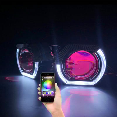 RONAN 2,5`` VER 8.1 Bi-Xenon Projector Lens H1 Auto esituli X5 BM Sport LED Square Angel Eyes DRL White Retrofit H4 H7 Car