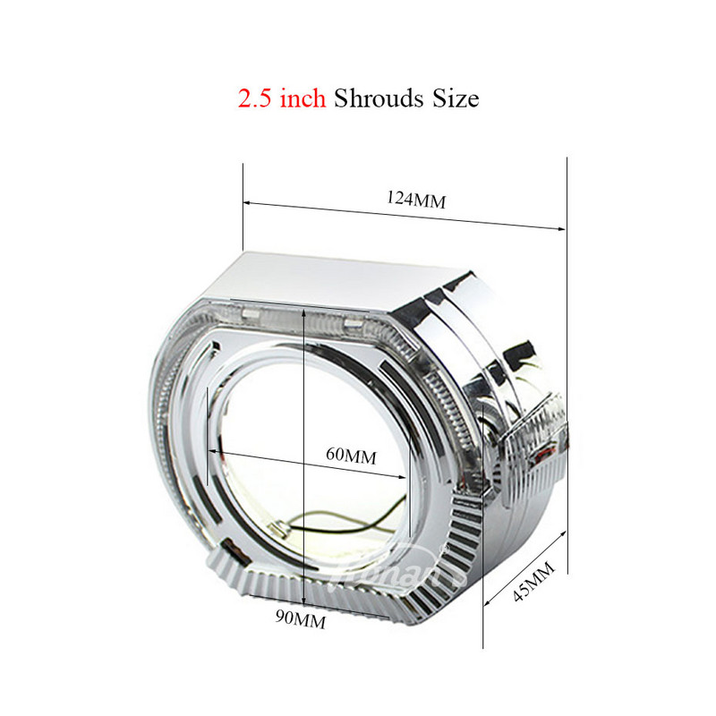RONAN 2,5`` VER 8.1 Bi-Xenon Projector Lens H1 Auto esituli X5 BM Sport LED Square Angel Eyes DRL White Retrofit H4 H7 Car