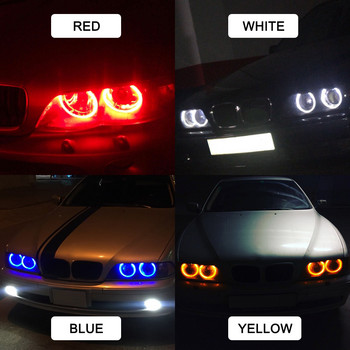 Ангелски очи за E39 автомобилни LED фарове 1 комплект 2*5W 10W LED маркер бял син червен жълт за E39 E61 E63 E64 E65 E87 525i Xi M5