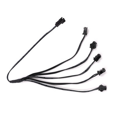 Nuo 1 iki 2/3/4/5 skirstytuvo jungtis, skirta EL laidai elektroliuminescencinei šviesai, sujungtai su inverterio kabeliu LED neoninės šviesos laidai