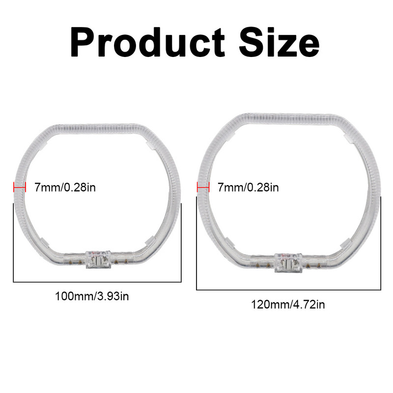 Ghid LED Angel Eyes 100MM 120MM Lumină de zi de circulație Inel Halo pentru Bi-Xenon Proiector Capac lentile Mască Lentile Accesorii DRL