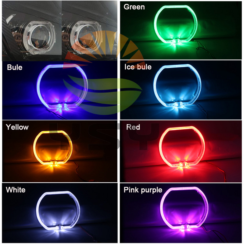 Ghid LED Angel Eyes 100MM 120MM Lumină de zi de circulație Inel Halo pentru Bi-Xenon Proiector Capac lentile Mască Lentile Accesorii DRL