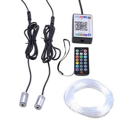 RGB Lumină ambientală interioară a mașinii Neon bandă de fibră optică Telecomandă APP Control prin Bluetooth Lumini de atmosferă fără fir fără fir