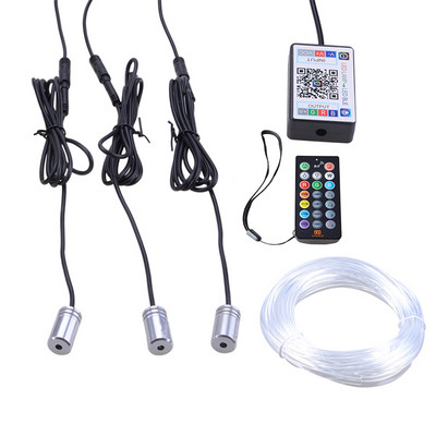 RGB Lumină ambientală interioară a mașinii Neon bandă de fibră optică Telecomandă APP Control prin Bluetooth Lumini de atmosferă fără fir fără fir