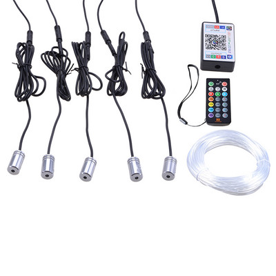 RGB Lumină ambientală interioară a mașinii Neon bandă de fibră optică Telecomandă APP Control prin Bluetooth Lumini de atmosferă fără fir fără fir