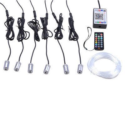 RGB Lumină ambientală interioară a mașinii Neon bandă de fibră optică Telecomandă APP Control prin Bluetooth Lumini de atmosferă fără fir fără fir