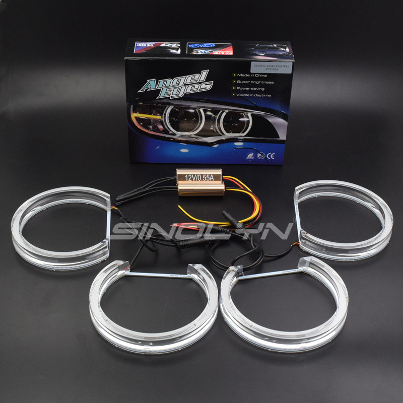 Sinolyn DRL Angel Eyes pentru BMW Seria 3 5 E46 M3/E39/E36/E38 faruri acrilice stil DTM inele halo lumini cu LED lumini de semnalizare