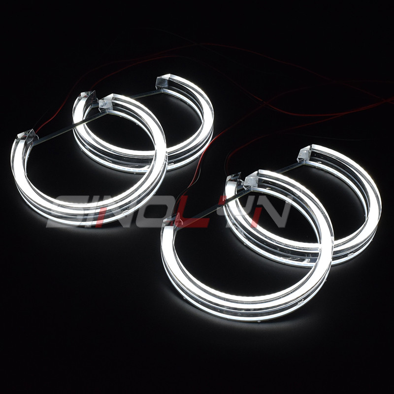 Sinolyn DRL Angel Eyes pentru BMW Seria 3 5 E46 M3/E39/E36/E38 faruri acrilice stil DTM inele halo lumini cu LED lumini de semnalizare