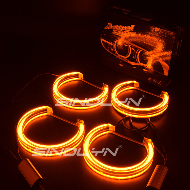 Sinolyn DRL Angel Eyes pentru BMW Seria 3 5 E46 M3/E39/E36/E38 faruri acrilice stil DTM inele halo lumini cu LED lumini de semnalizare