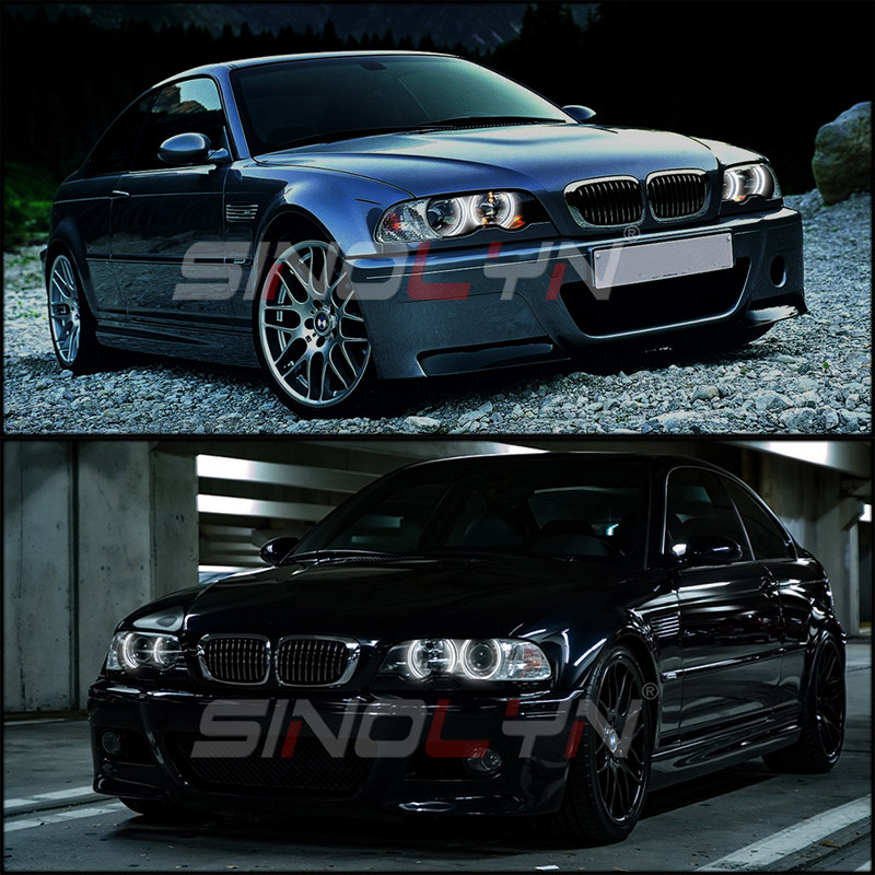 Sinolyn DRL Angel Eyes pentru BMW Seria 3 5 E46 M3/E39/E36/E38 faruri acrilice stil DTM inele halo lumini cu LED lumini de semnalizare