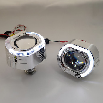 Лещи за фарове Bixenon HID проектор 2.5 LED Angel Eyes Lens Automobiles Halo Kit за H4 H7 Автомобилни светлини Аксесоари Ретрофит