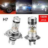 2gab H7 LED Automobiļu miglas lukturu lukturu komplekts 100W automašīnas braukšanas spuldze balta 12V īpaši spilgta automašīnas priekšējo lukturu spuldzes automašīnu gaismas