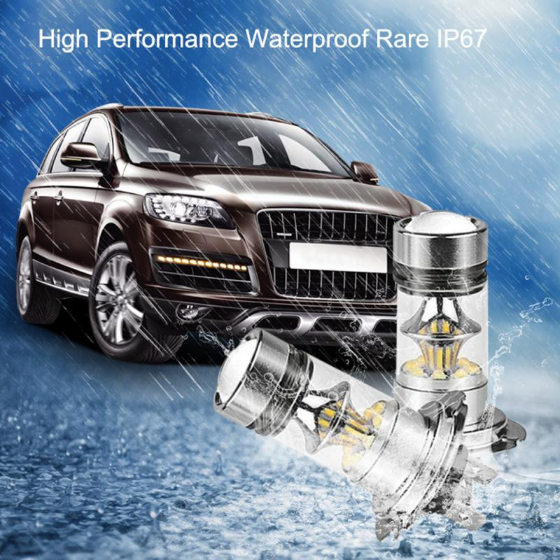 2vnt H7 LED Automobilių rūko žibintų žibintų rinkinys 100W automobilio vairavimo lemputė balta 12V itin ryškios automobilio priekinių žibintų lemputės automobilių žibintai