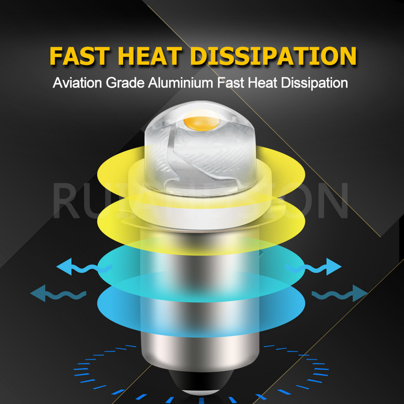 1 tk 6000K/3000K LED-uuenduspirn D+C-taskulampidele P13.5S PR2 0.5W DC 3V-18V 5V-24V asenduspõleti lambid Kollane