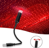 Ατμόσφαιρα εσωτερικού αυτοκινήτου Sky LED Mini USB Φωτιστικό Νέον για Διακόσμηση Αυτοκινήτου Φωτιστικό Οροφής Αστέρι Νυχτερινής Λαμπτήρα Οροφής Αξεσουάρ LED Περιβάλλοντος Κόκκινο