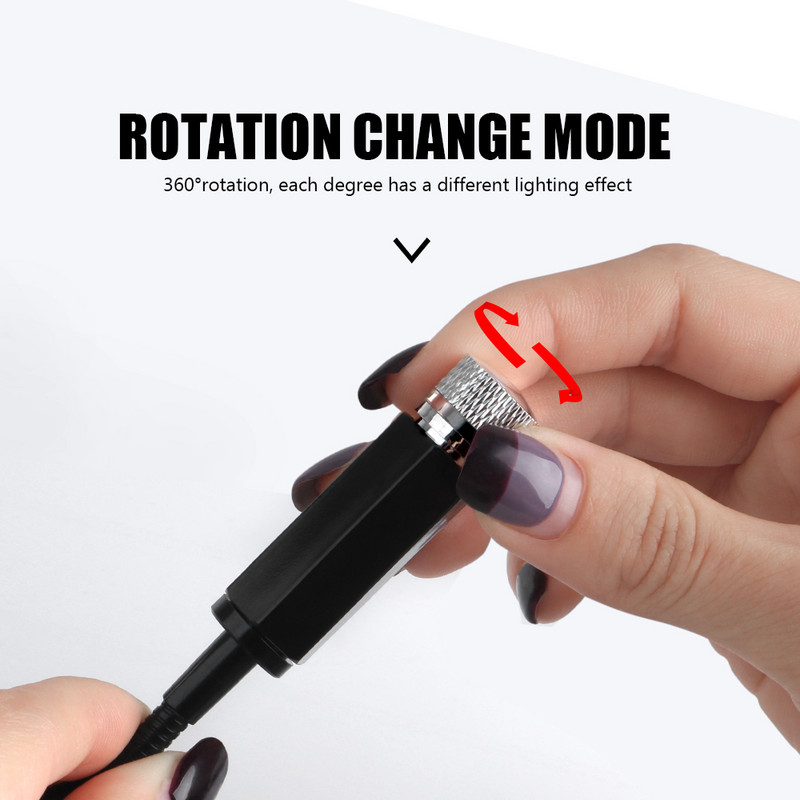 Automobilio salono atmosfera Dangaus LED mini USB neoninė lemputė, skirta auto dekorui Lubų lempa stogo žvaigždė Naktinė lemputė Aplinkos LED priedai Raudona