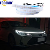 Led-auto kapoti valgusriba veekindel painduv valge kaunistus taustvalgus mootori kate Auto ümbritseva atmosfääri lamp universaalne 12V