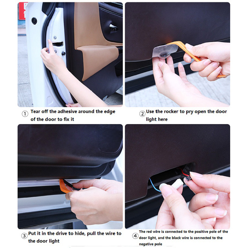 Decorarea ușii mașinii Benzi luminoase de bun venit Lumini stroboscopice Siguranță 12V 120cm LED Deschidere Avertizare LED Lampă ambientală Bandă Auto