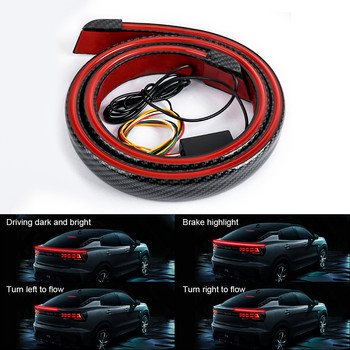 Универсални части за екстериора на автомобила Въглеродни влакна LED заден спойлер за автомобил BMW 12V Мигач Спирачна лампа DRL Модифицирани аксесоари