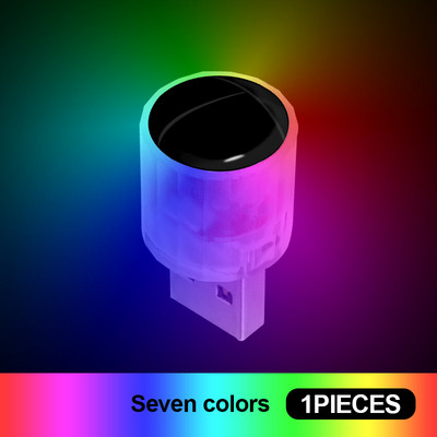 Car Mini USB LED Πολύχρωμο νέον διακοσμητικό φωτιστικό ατμόσφαιρας για Peugeot 206 207 208 307 308 3008 2008 508 407 5008 αξεσουάρ