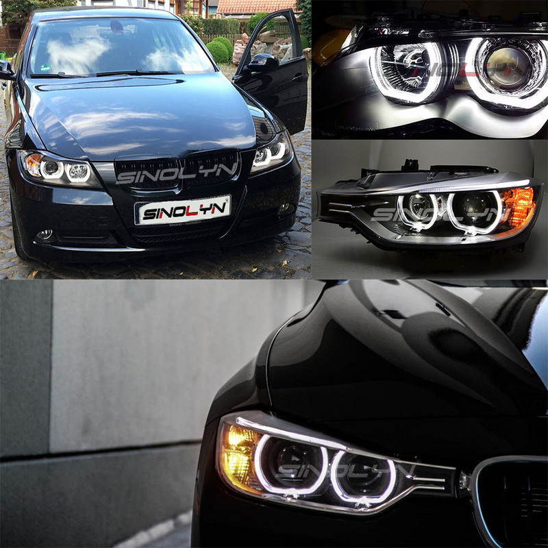 LED Angel Eyes pentru BMW E92 E90 E60 F30 F31 E82 F10 F13 Accesorii pentru lumini auto Tuning Semnalizator Halo 3D DTM LCI stil acrilic