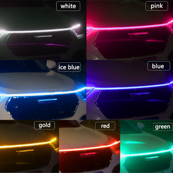 Φωτιστικό κουκούλα LED αυτοκινήτου Ευέλικτη λωρίδα Αυτόματη Τροποποίηση Μπροστινός Προβολέας 12V Αυτοκινήτου Φώτα Ημέρας Μπάρα DRL Κομμένη διακοσμητική λάμπα