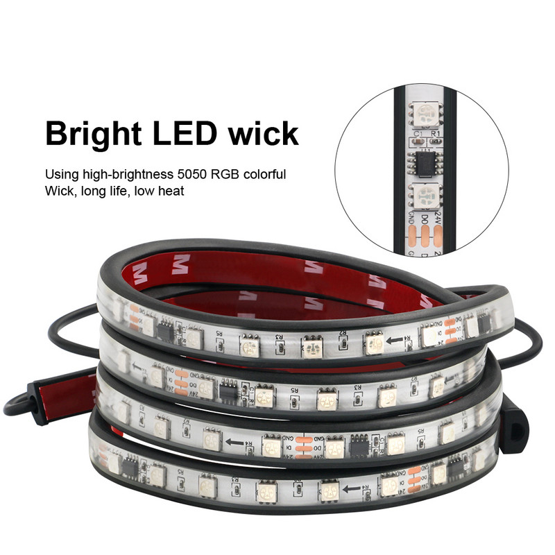 Guadsun Led 24V Truck Light Strips RGB Flexible Colorful Atmosphere Light Light Προειδοποιητικό Φωτιστικό Strip Streamer Lamp DRL 1M 1,5M 2M