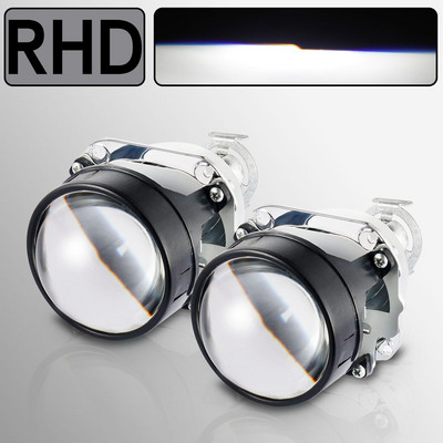 Προβολέας προβολέα αυτοκινήτου AILEO 2Pcs 2,5 ιντσών Universal Bi Xenon HID για GTl Silver Shrouds H4 H7 H8 H11 Motorcycle Headlight Projector