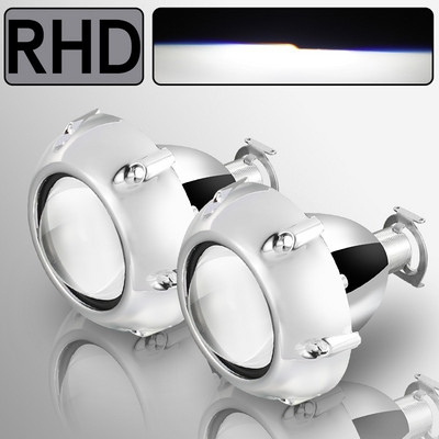 Προβολέας προβολέα αυτοκινήτου AILEO 2Pcs 2,5 ιντσών Universal Bi Xenon HID για GTl Silver Shrouds H4 H7 H8 H11 Motorcycle Headlight Projector