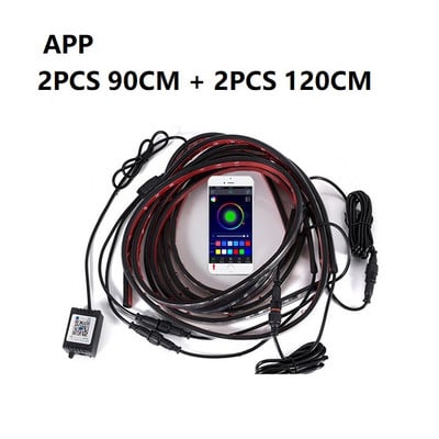 12 V autoalused LED-tuled Aluspõlevad painduvad ribatuled RGB dekoratiivne atmosfäär Lambi all Auto šassii põhjasüsteemi valgustus