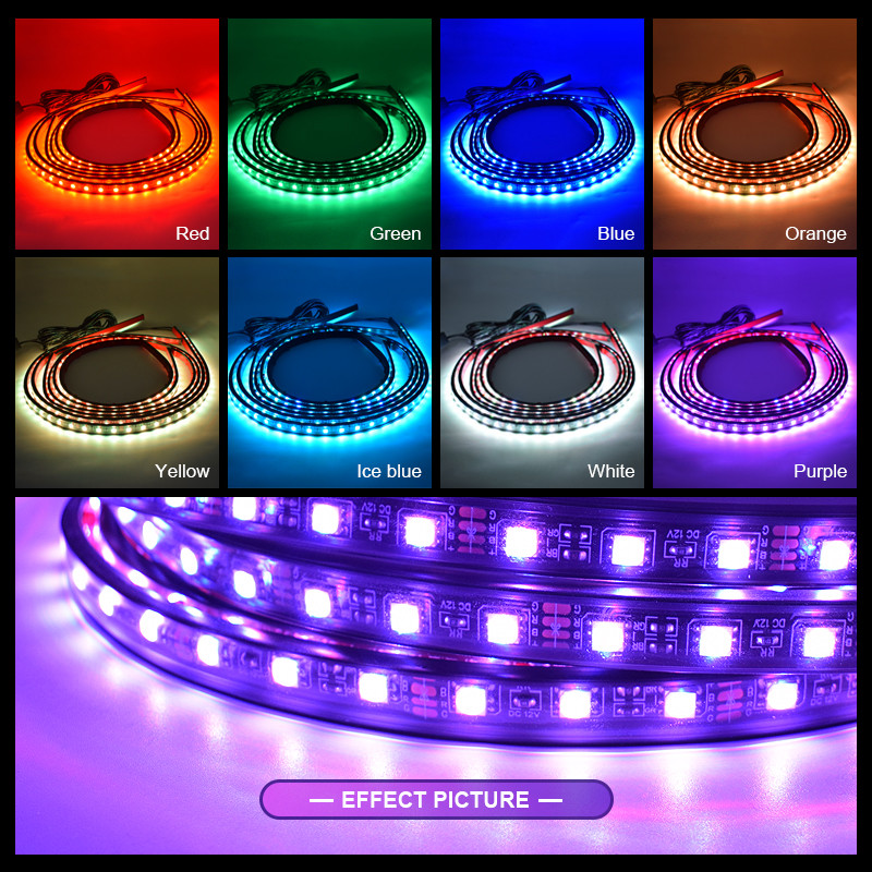 12 V autoalused LED-tuled Aluspõlevad painduvad ribatuled RGB dekoratiivne atmosfäär Lambi all Auto šassii põhjasüsteemi valgustus