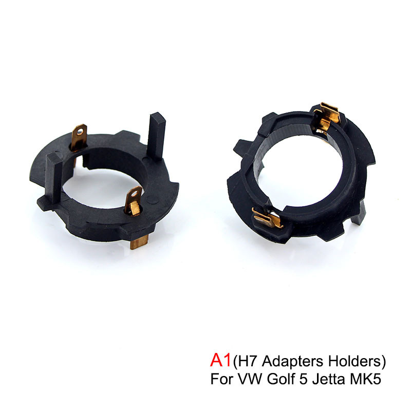 Apmatauto 2vnt Led H7 priekinių žibintų lemputės Adapteriai Laikikliai Pagrindas Skirtas VW Golf 5 Jetta MK5 Car style Laikiklis pakeisti originalų Pagrindą