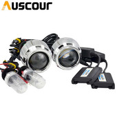 35w 2.5 Lentile de proiector Bixenon ascunse cu carcase Kit Xenon Kit de asamblare pentru mașină cu bec de balast potrivit pentru modelul de mașină h1 h4 h7 Modificare
