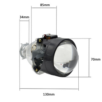 35w 2.5 Hid Bixenon Projector Lens with Shrouds Kit Xenon Ballast Bulb Car Assembly Kit Fit for h1 h4 h7 Car Model Modify