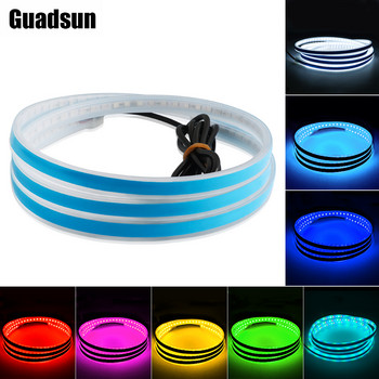 Guadsun LED RGB 150CM 180CM светлина на капака на фаровете APP Remote Strip Дневни светлини Гъвкави декоративни атмосферни лампи