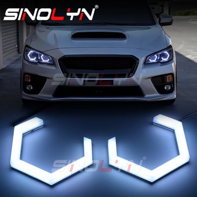 Sinolyn Hex Halo Angel Eyes DRL Semnal de întoarcere Inel de comutare Lumină LED Inele albe galbene pentru mașini Faruri Produse auto