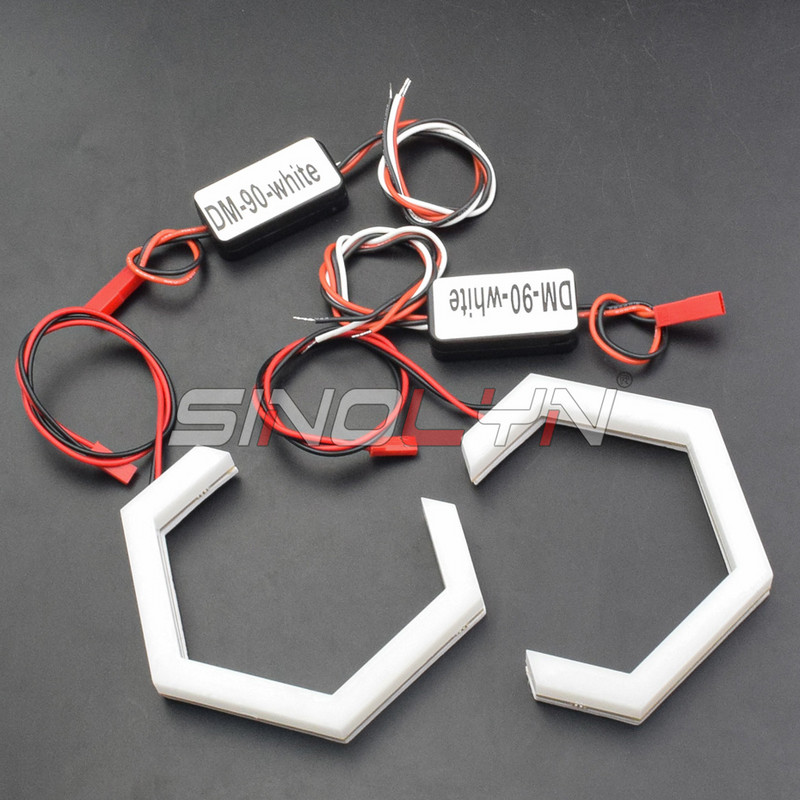 Sinolyn Hex Halo Angel Eyes DRL suunatulede lülitusrõngas LED-valgus valge kollane rõngas autodele esitulede autotooted