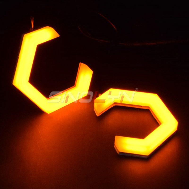 Sinolyn Hex Halo Angel Eyes DRL suunatulede lülitusrõngas LED-valgus valge kollane rõngas autodele esitulede autotooted