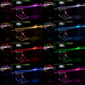 8M Εσωτερικό αυτοκινήτου Neon RGB Led Strip Light 4/5/6 σε 1 εφαρμογή Bluetooth Τηλεχειριστήριο Διακοσμητικά φώτα Atmosphere Ταμπλό 12V
